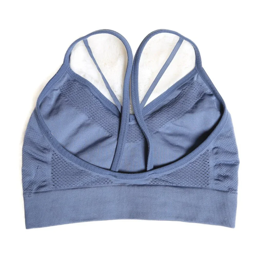 NIKE Seamless Light Support Sports Bra in Blue - Size Medium